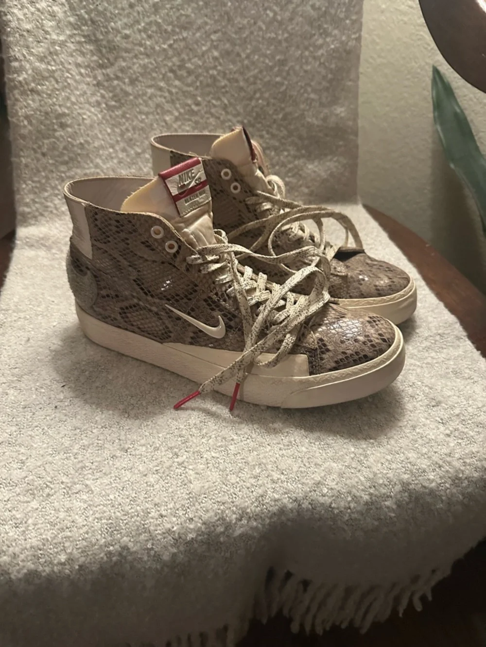 Nike Unisex Mid-Top Snake Print Sneakers in Brown